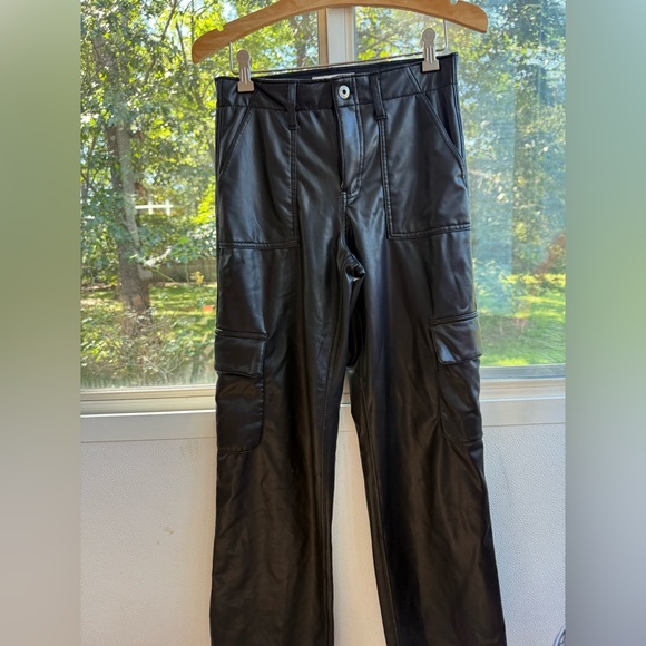 abercrombie kids Other - Abercrombie Kids Black Faux Leather Cargo Pants
